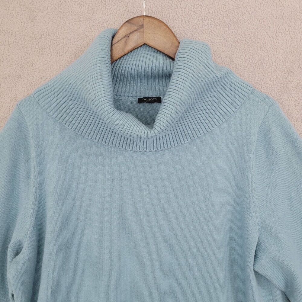 Talbots 2XPlus Light Blue Turtleneck Sweater Dress Cotton/Acrylic Blend 21CT - Picture 6 of 8